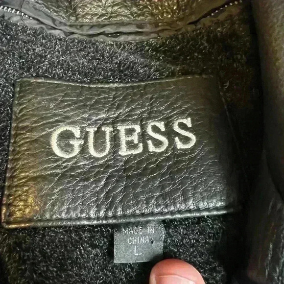New Old Stock Vintage Guess Men's leather jacket. GUESS  L - Picture 10 of 11
